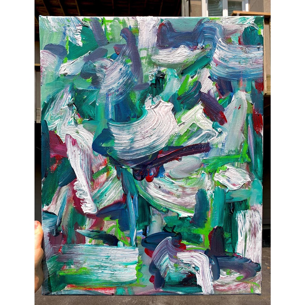 Original Green Abstract Painting | Unique Handmade Green Wall Art
